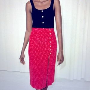 &otherstories midi polka dot skirt in red. In great condition.